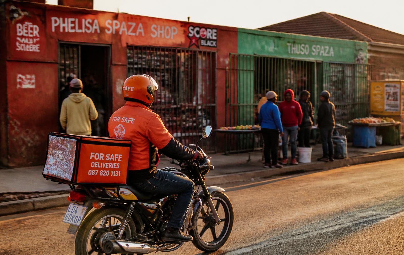 eKasi Speed delivery rider on a motorbike in Gauteng